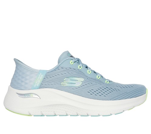 Skechers Slip-ins Arch Fit 2.0 Verde Acqua Sportive Sneaker Donna Scarpe Walking - Foto 1 di 5