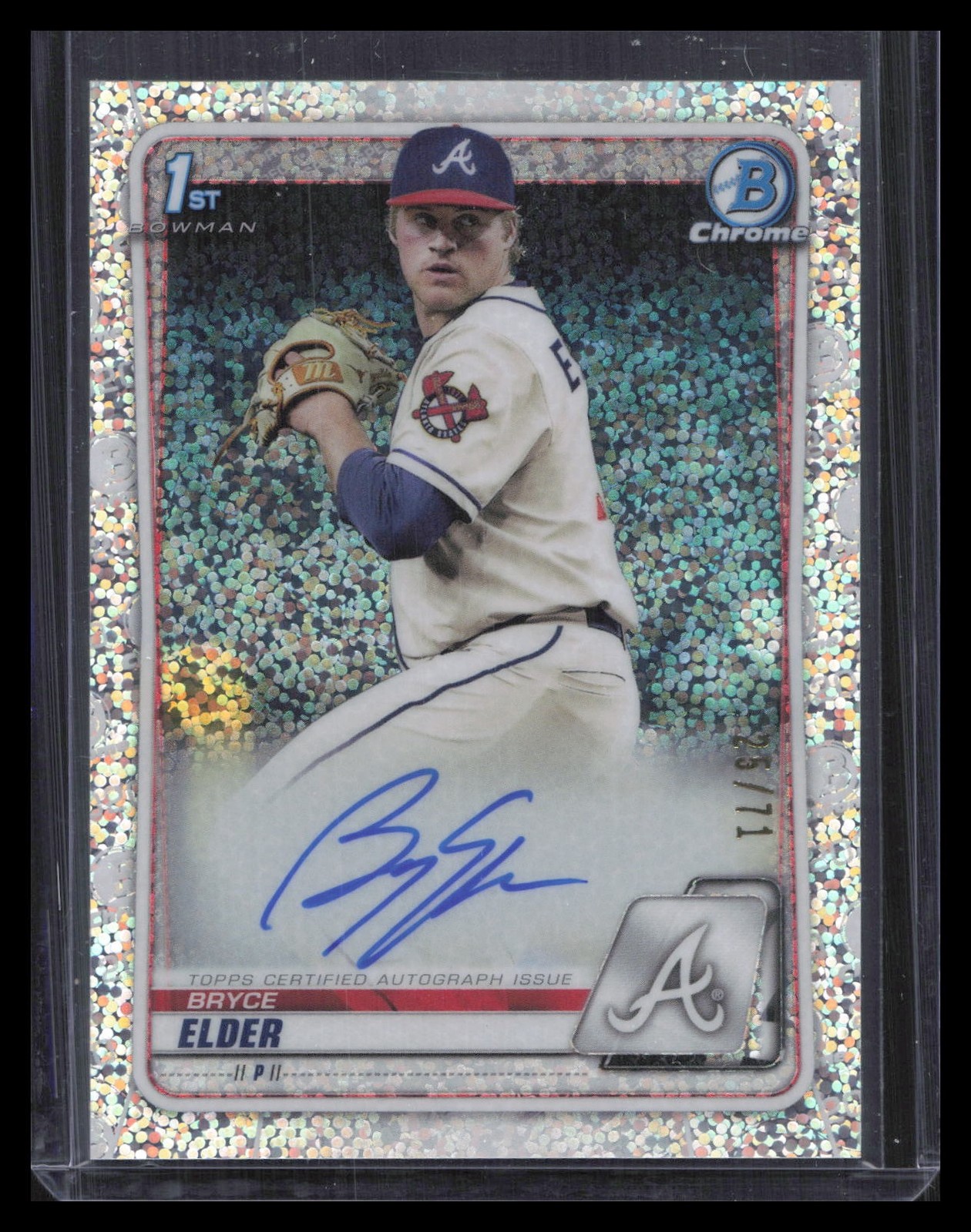 Bryce Elder 2020 Bowman Draft #CDA-BE Chrome Draft Pick Autographs Sparkle #/71