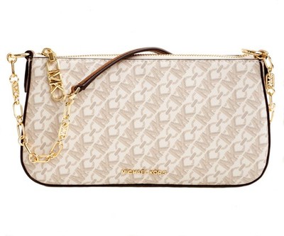 Michael Kors Tasche Umhängetasche Empire MD Chain Pouchette Vanilla Luggage Neu