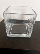 Clear 5" Tall Glass Square 5" Decorative Flower Vase Home Decoration