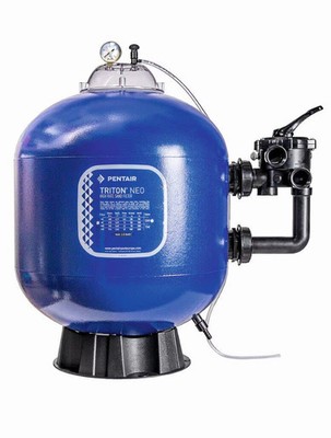 Pentair Triton Neo TR40 Filterbehälter Ø480mm 6-Wege-Side-Ventil 8,5 m³/h blau