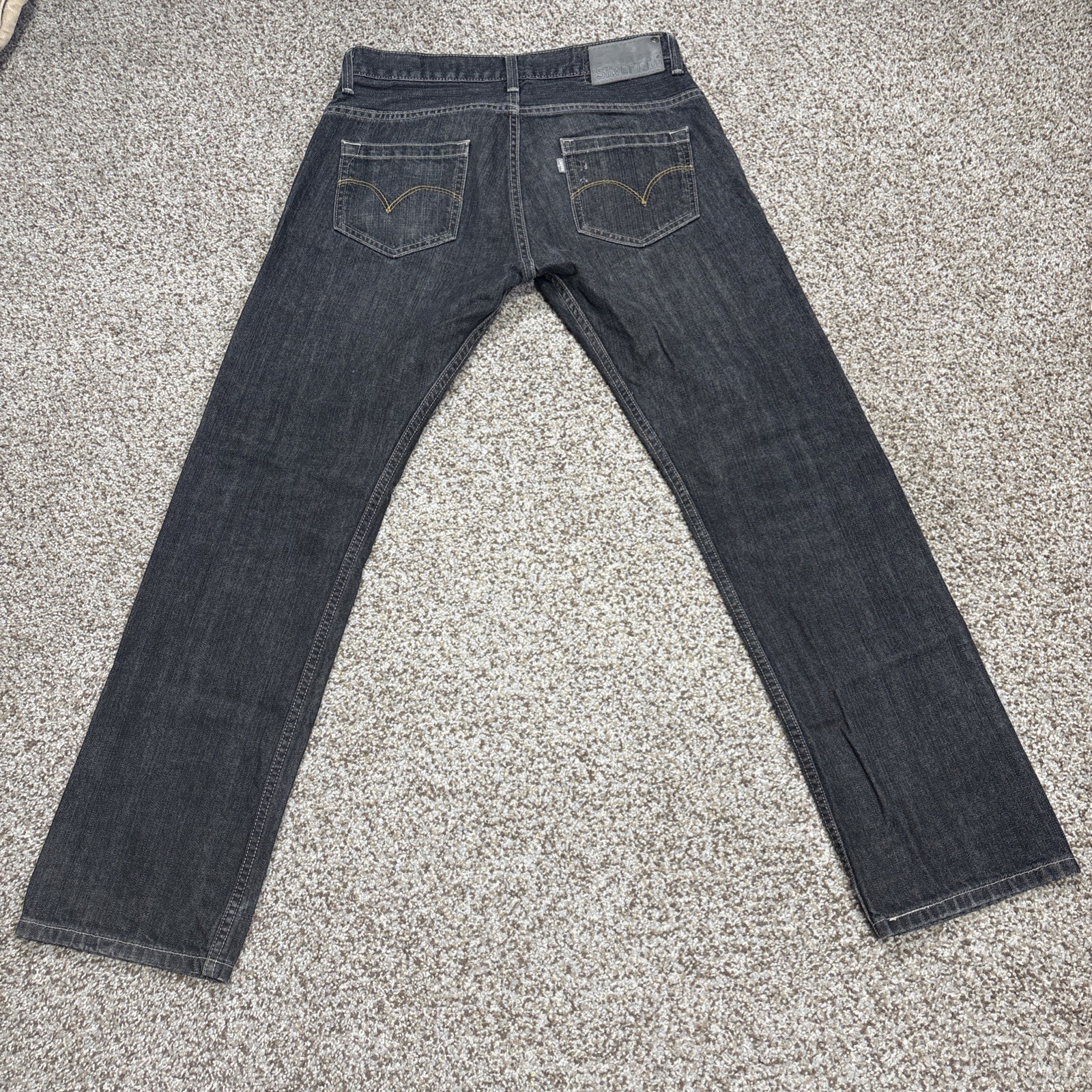 Levis Silver Tab Slim Jeans Mens 31 X 29 Black Denim Faded  Straight Skater Y2K - View 13