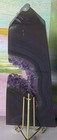 Purple Amethyst Agate Druzy Geode Tower Crystal Display Specimen on Stand 9 in — photo 3