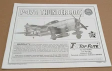 Top Flite P-47D Thunderbolt 60  Scale Build Instruction Manual P476P03 Hobbico