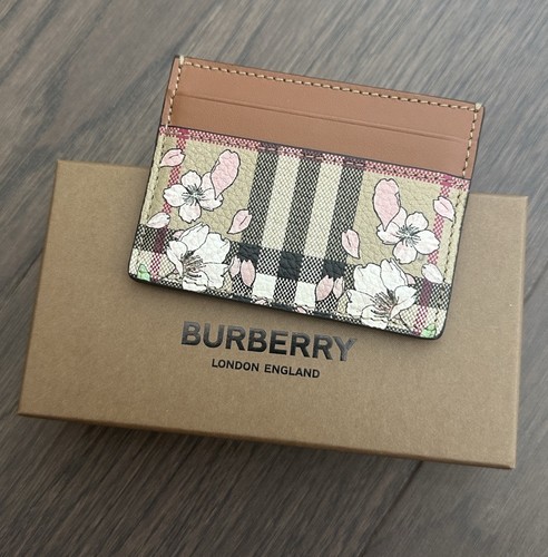 Burberry Sandon Check & Cherry Blossoms Card Case
