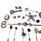 Vintage 20 Pieces Costume Jewelry Lot Clip  Earrings Brooch Rhinestones