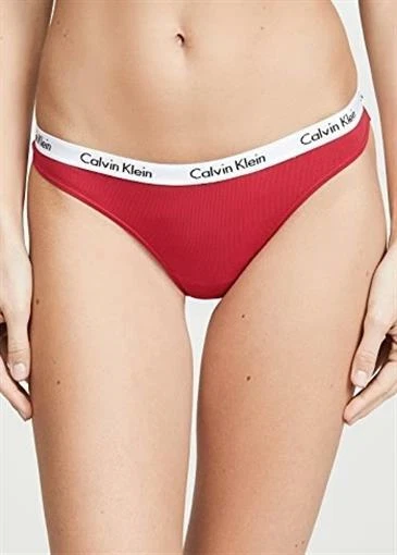 Paquete de 3 tangas de ropa interior para mujer Calvin Klein 241450 negro/rojo/gris talla X-grande Foto 2 de 2