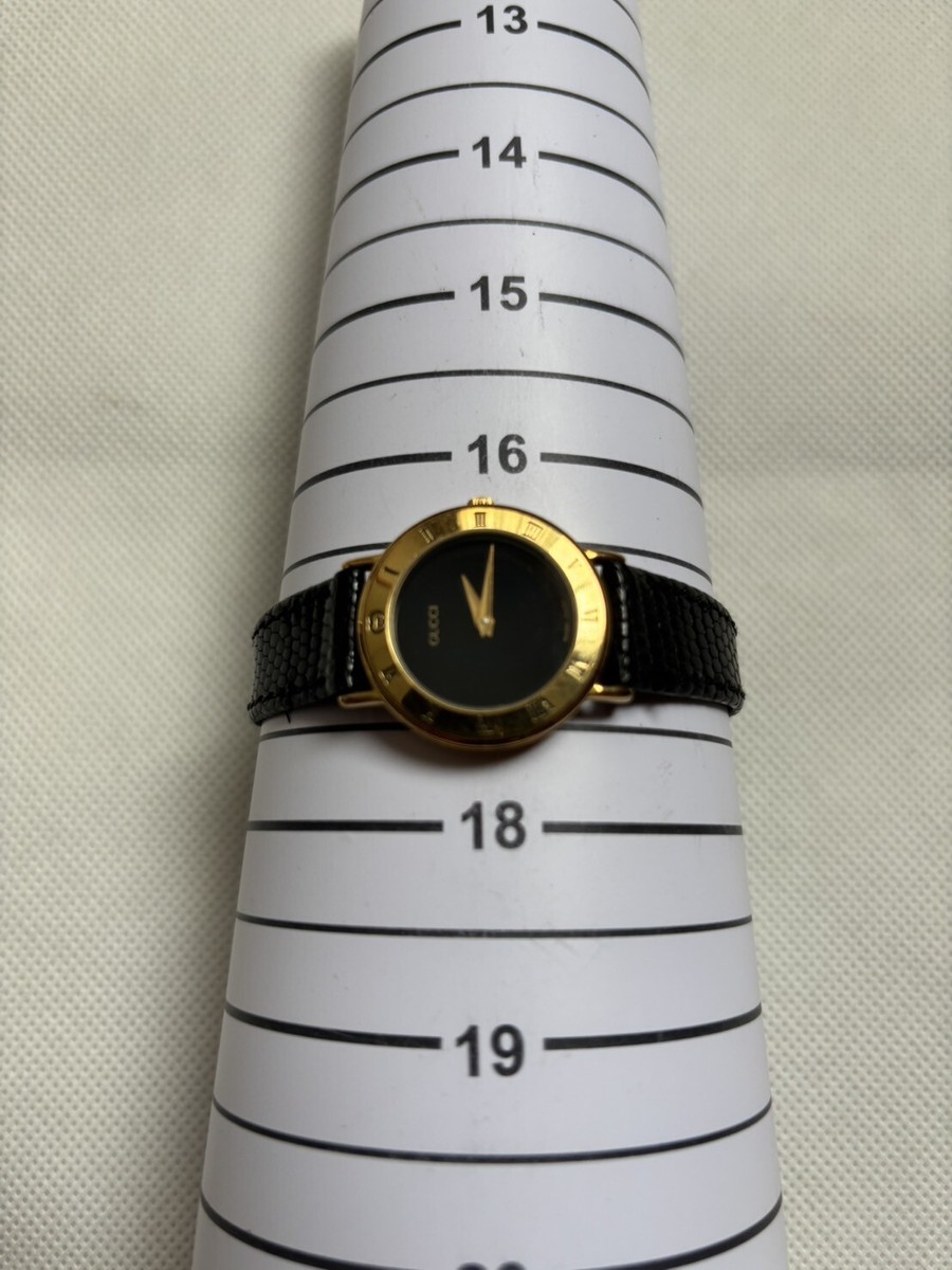 Vintage GUCCI 3000.2.L Quartz Gold Dial Roman Women Watch Swiss