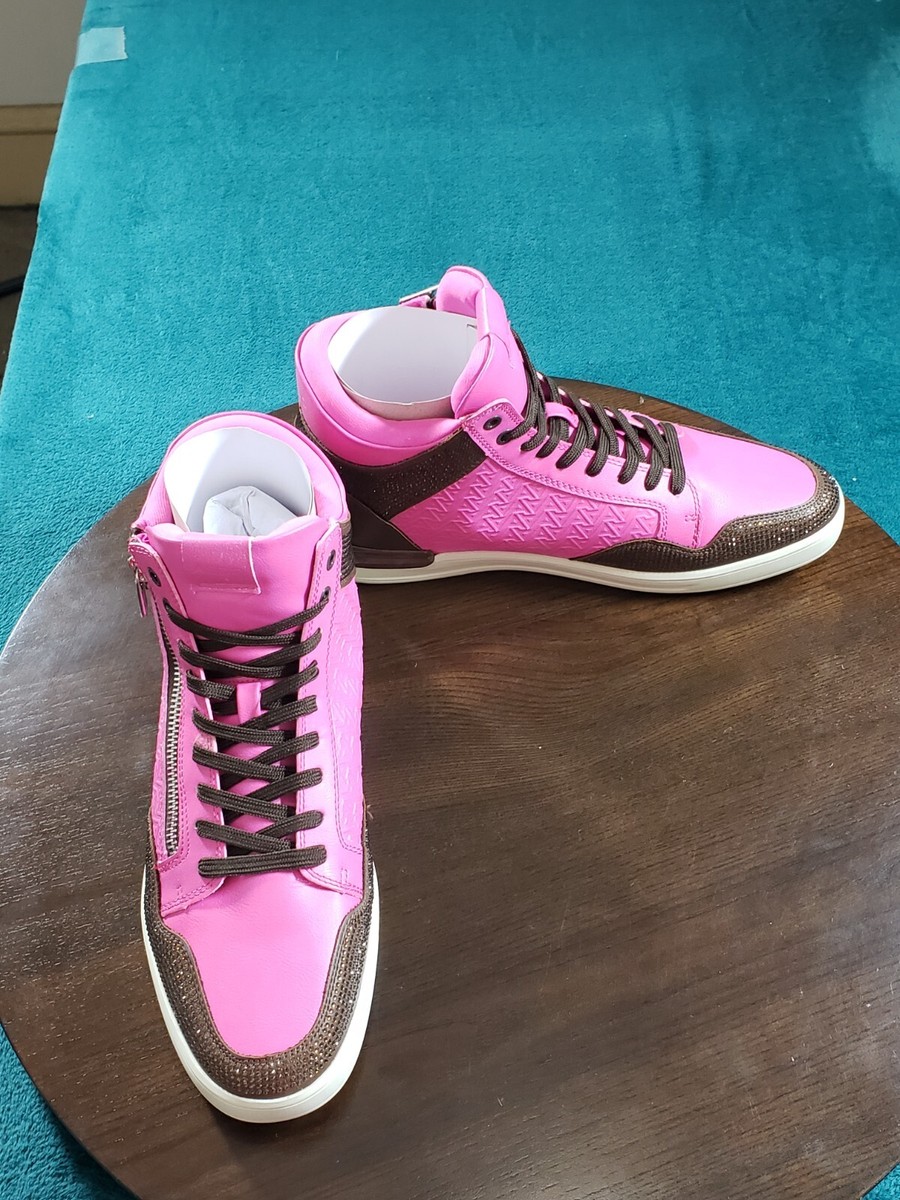 Aldo Shoes Sz 11 Mens Pink Sneakers Sauerbergg Zipped Laceup Faux