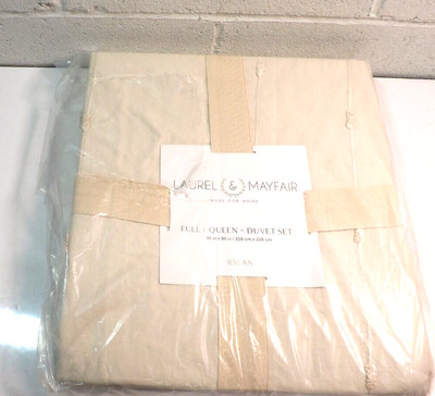 Laurel & Mayfair 3pc Full/Queen Rylan Duvet Cover Set - Beige