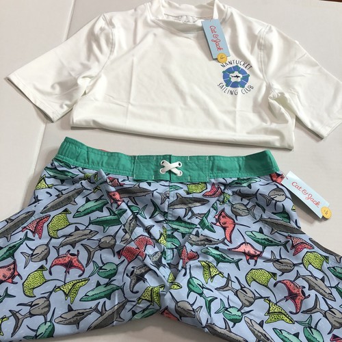 Cat & Jack Boys Large Shirt/ Shorts Size XL(16) 2 Piece Set New Water Pool Summe