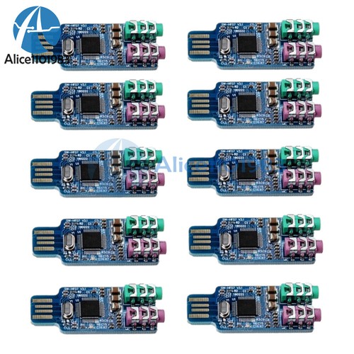 10Pieces CM108 USB Drive Free USB Sound Card Module For Laptop Computer External - 第 1/6 張圖片
