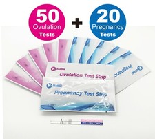 KEYSMED 50 Ovulation LH and 20 Pregnancy HCG Test Strips