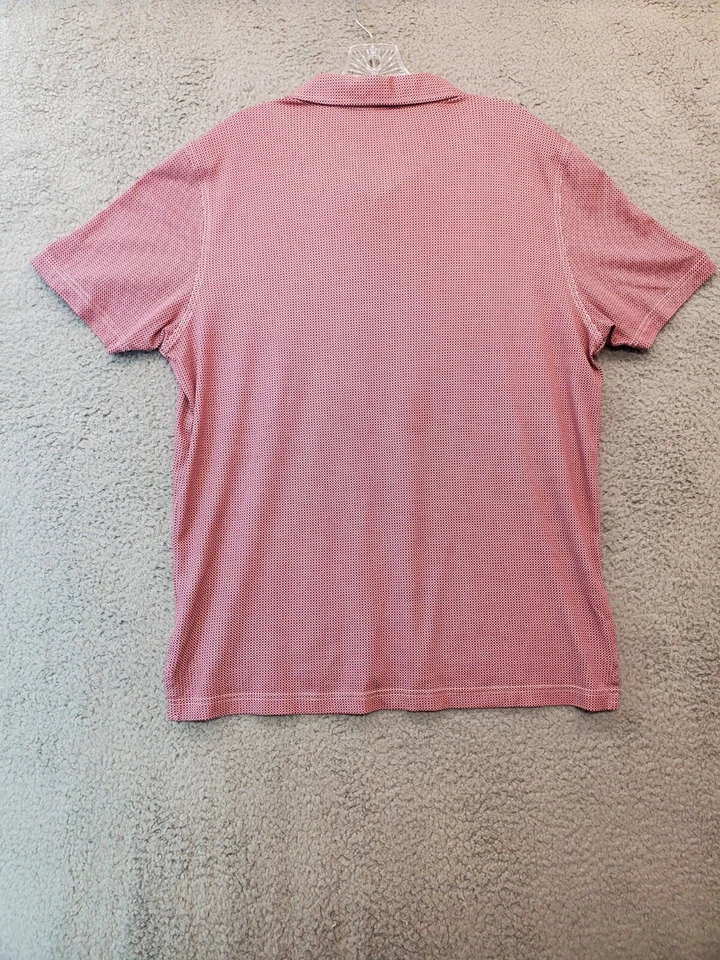 Camisa polo Raffi de manga corta con estampado geométrico para hombre talla grande roja Foto 2 de 4