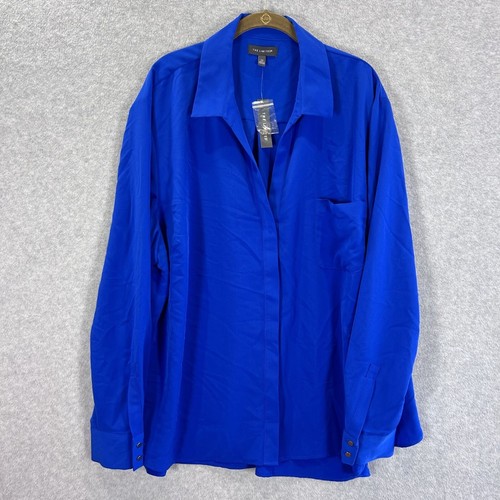 Blusa The Limited para mujer 3X Plus azul real informal de negocios clásica preppy nueva con etiquetas