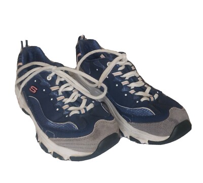 Skechers D'Lites Women's Sneakers Shoes Size Blue Lace Up Pink  1M