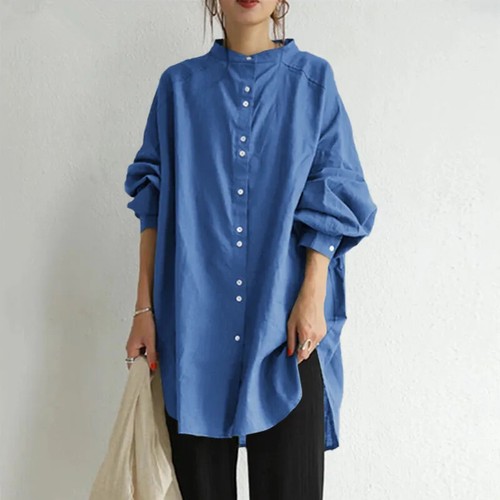 Women Shirt Spring Autumn Cardigan Office Lady Long Sleeve Blouse - Picture 8 of 23
