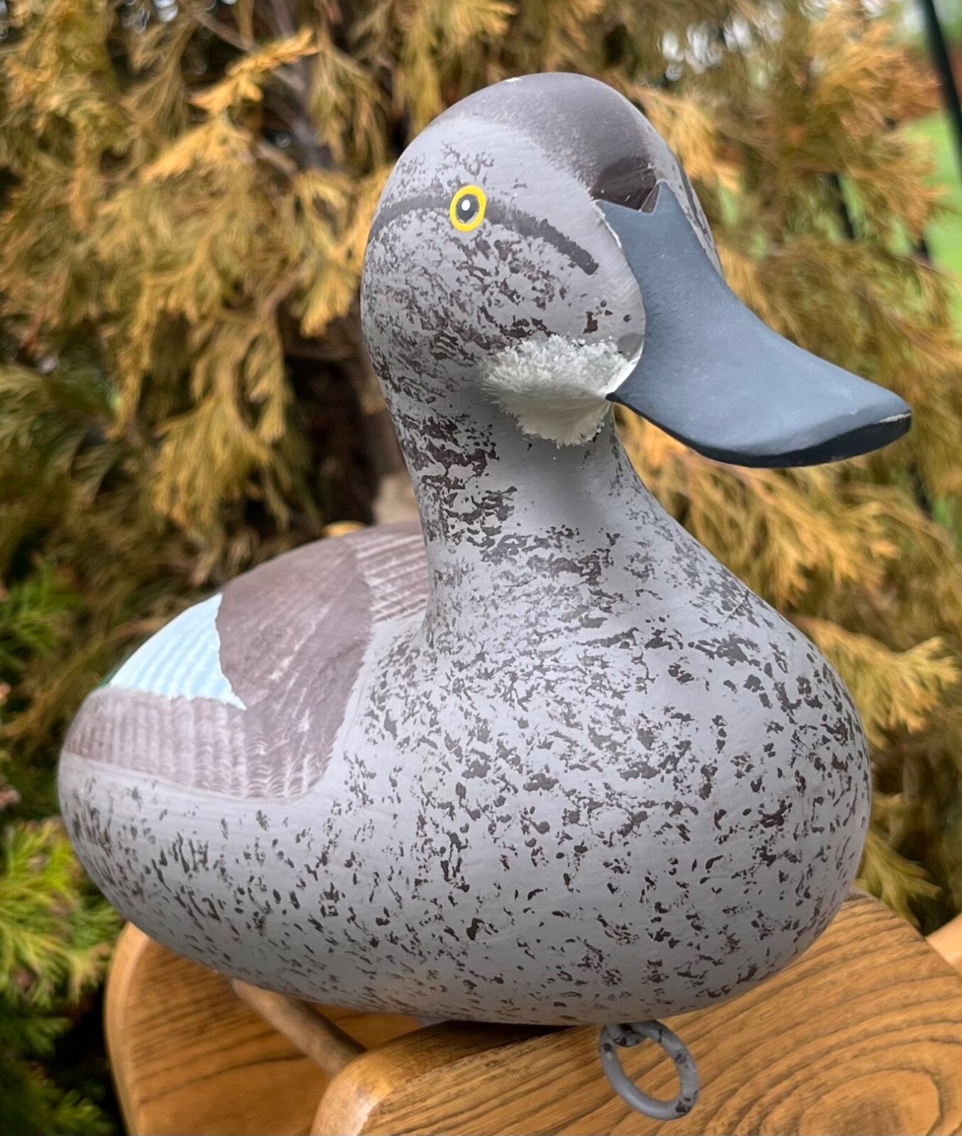 Joey Jobes signed 1989 vintage blue winged teal hen decoy duck Havre de