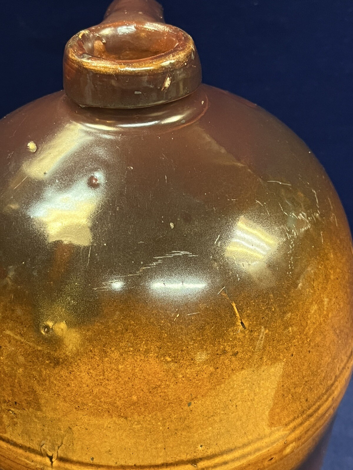 Peoria Pottery Stoneware 1 Gallon Jug Orange /Yellow and Brown eBay