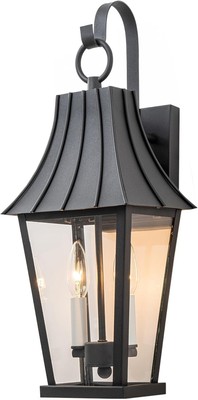 Large Outdoor Wall Sconce, Mate Black Exterior Light Fixtures Style-2 21.25''