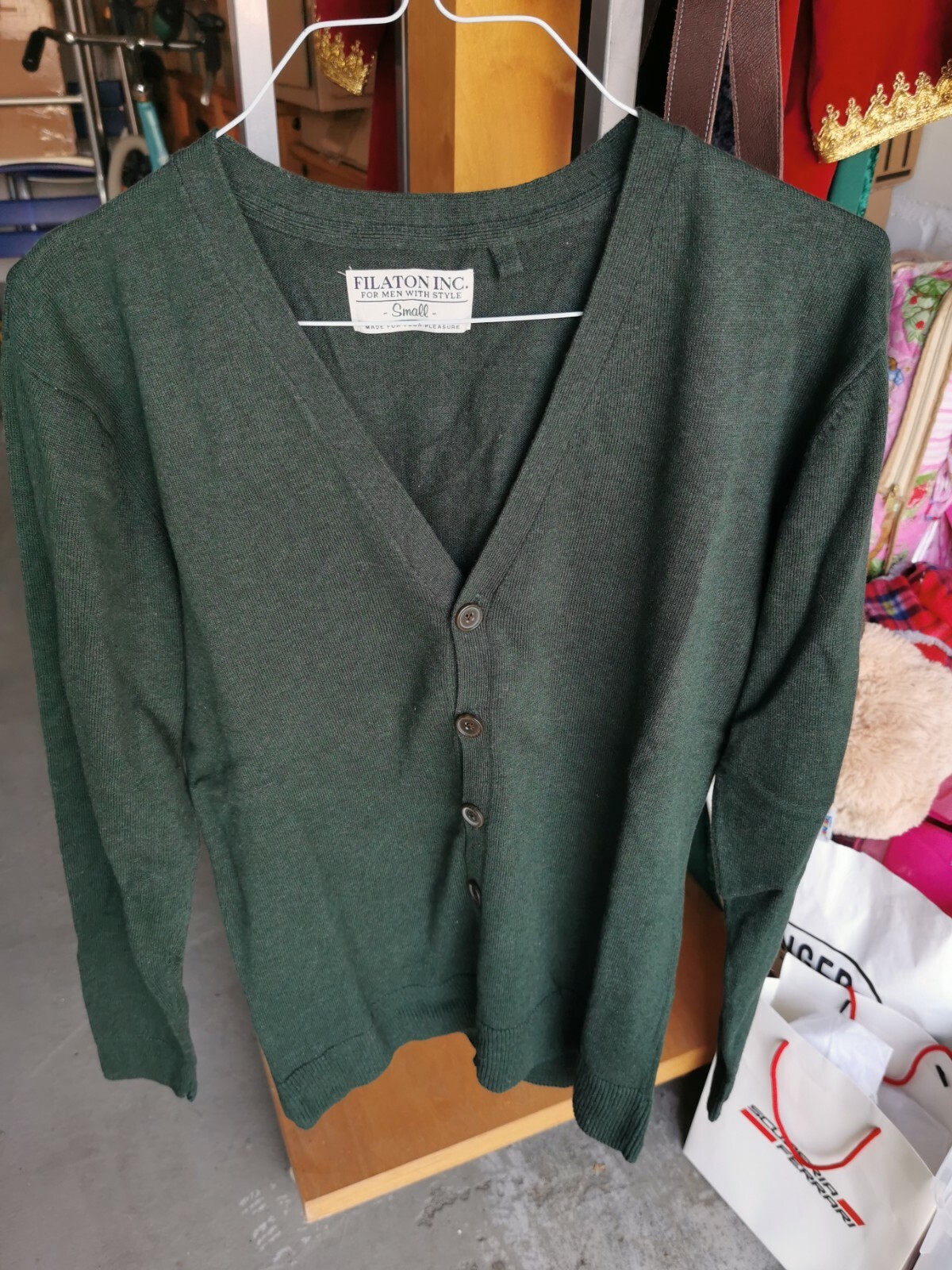 Filaton INC Men Style Small Cardigan Giacca Verde Taglia M