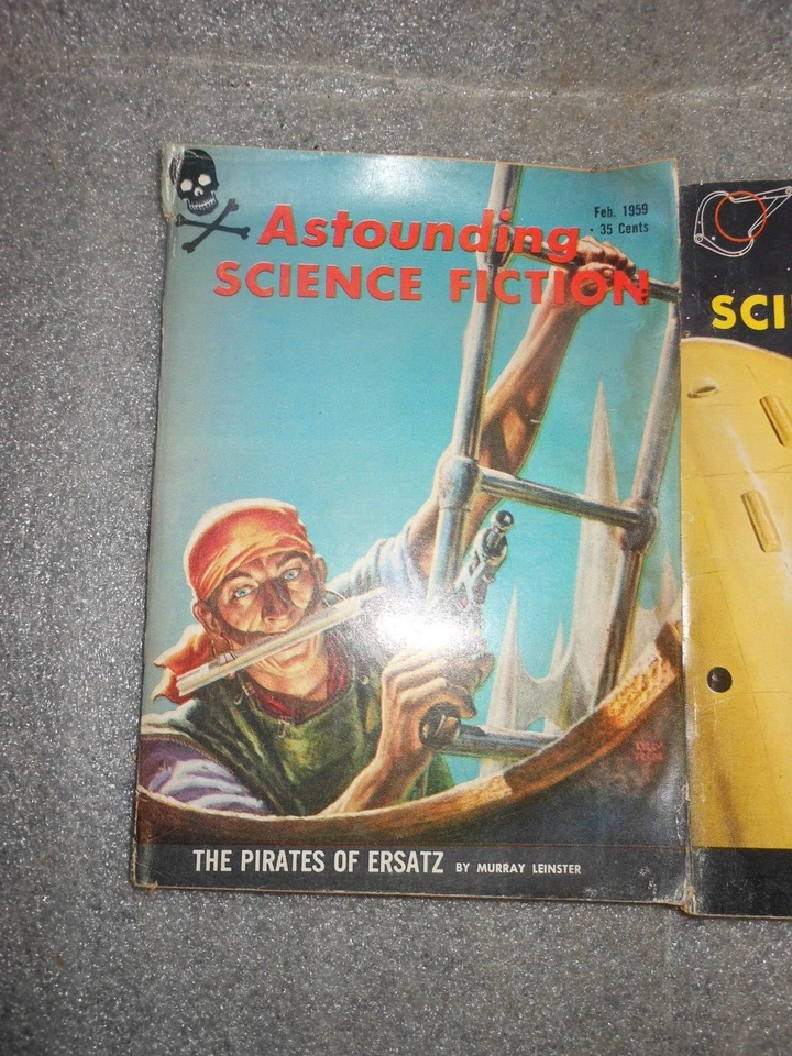 Vintage "Astounding Science Fiction" Science Pulp Digest Magazines 1959 Feb. Aug - Image 2 of 4