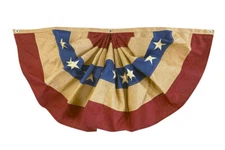 Burlap Patriotic Bunting USA 72" x 36" Pleated Banner w/ Grommets Briarwood Lane