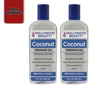  HOLLYWOOD BEAUTY Coconut Premium Oil Moisturizes Hair  Skin 8 fl. oz. 2 pack 