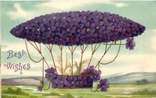 Aviation, Birds Travelling with a Fantasy Zeppelin, Vintage Postcard