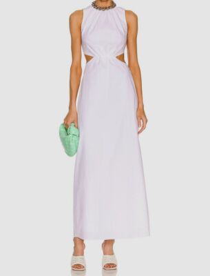 $420 SIR. Woman White Anja Cut Out Midi Dress Size 1