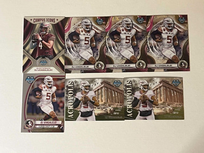 (7) DJ UIAGALELEI 2024 BOWMAN UNIVERSITY ROOKIE LOT ACROPOLIS CAMPUS ICONS BASE