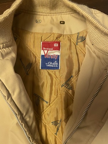 Vintage The Original Varsity By Catalina Jacket Size 42 70s Large Tan VTG 1970s - Picture 3 of 4