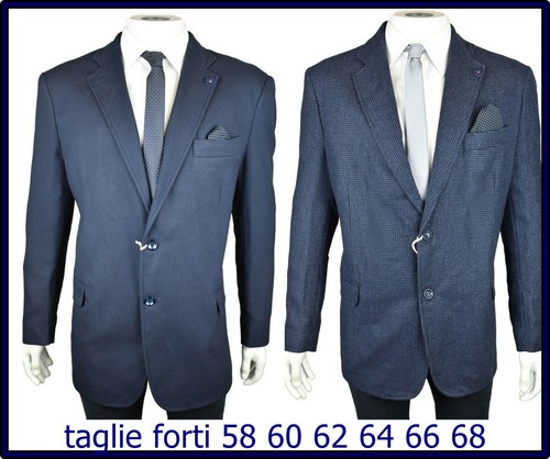 blazer giacca abito uomo invernale blu elegante taglie forti 58 60 62 64 66  68 | eBay