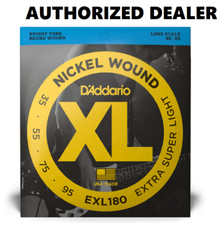 D'Addario EXL180 Bass Guitar Strings Extra Super Light 35-95 Long Scale