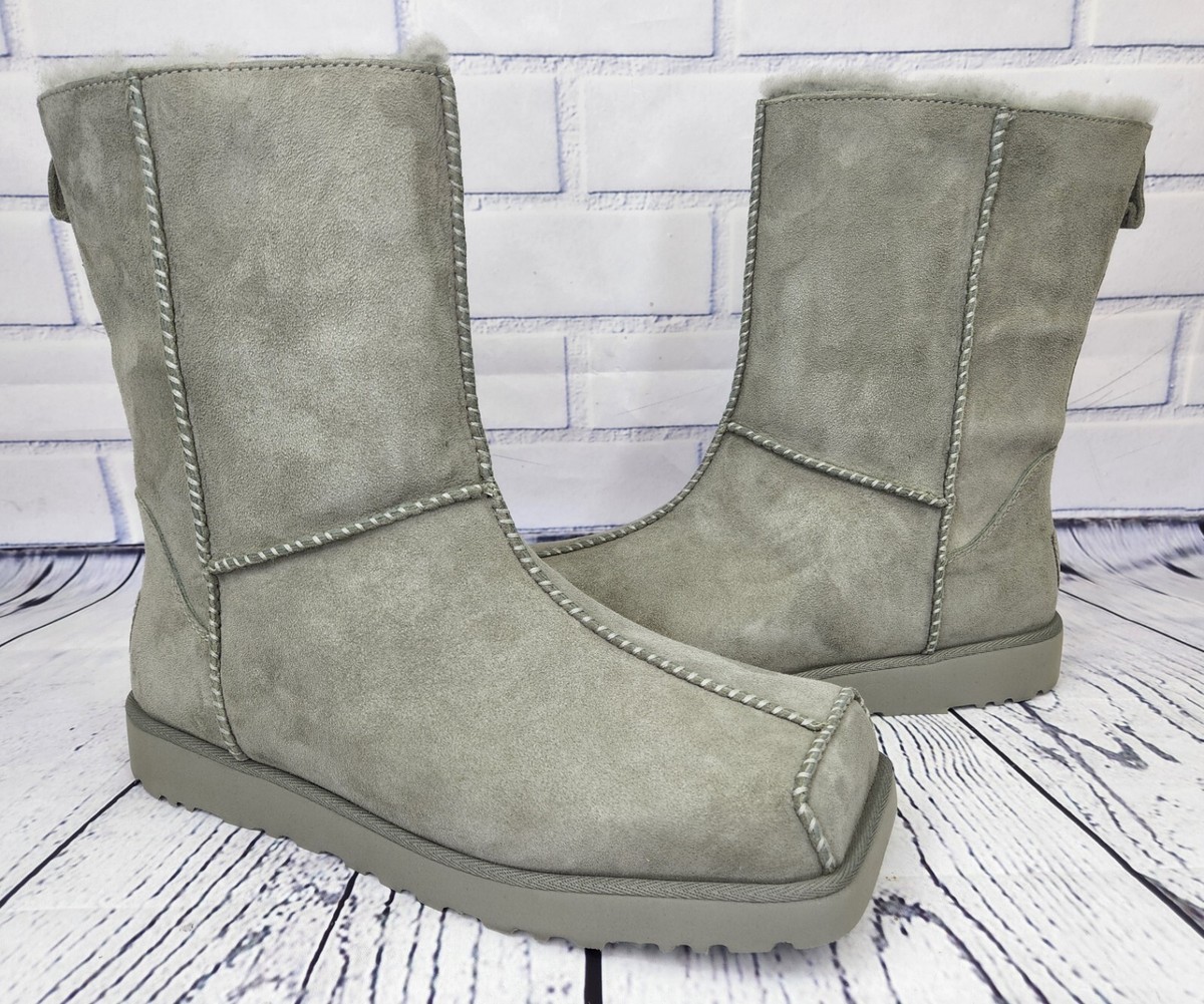 UGG + Eckhaus Latta Block Grey Gray Lamb Suede Shearling 