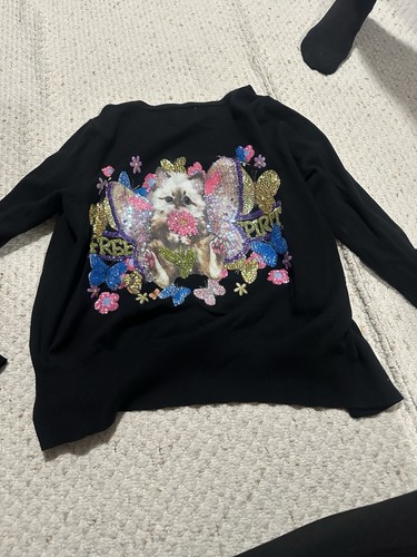 Top shop cat sequin cardigan cat sirens