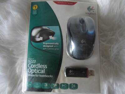 NEW SEALED Logitech V220 Cordless Optical Mouse for Notebooks Laptops Computer