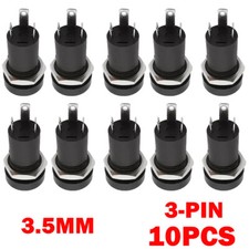 10x 3.5mm Audio Female Jack Socket 3Pole Stereo Solder Panel Mount Adapters US