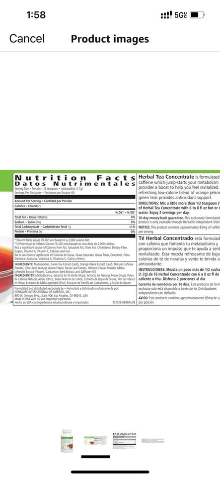 Herbal Tea Concentrate 3.6oz. Lemon Flavor Free Shipping - Image 2 of 4