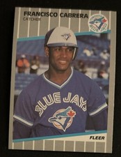 1989 Fleer Update Francisco Cabrera Baseball Rookie Card RC #U-68 Blue Jays OF. rookie card picture