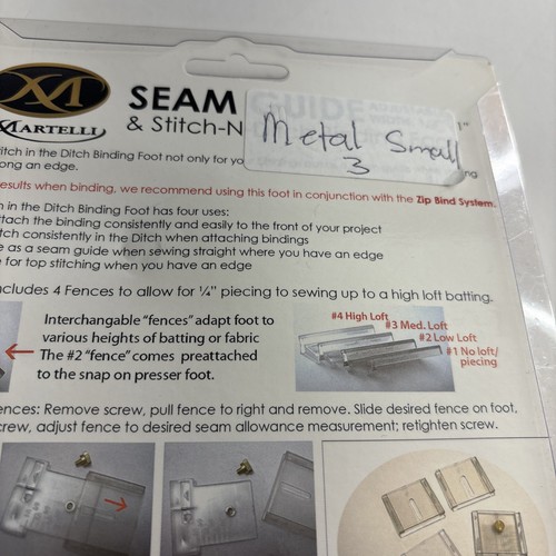 Martelli Stitch-N-Ditch binding foot seam guide adjustable 1/4"-1" 4 fence SD-01 - Picture 10 of 10