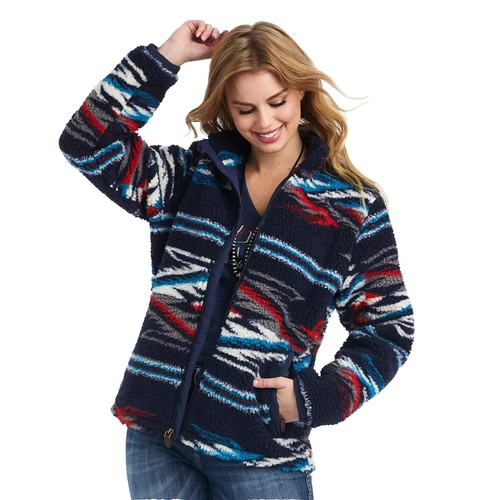 Veste Ariat Femme XS - Bleu Plaid Léger Capuche - État Correct