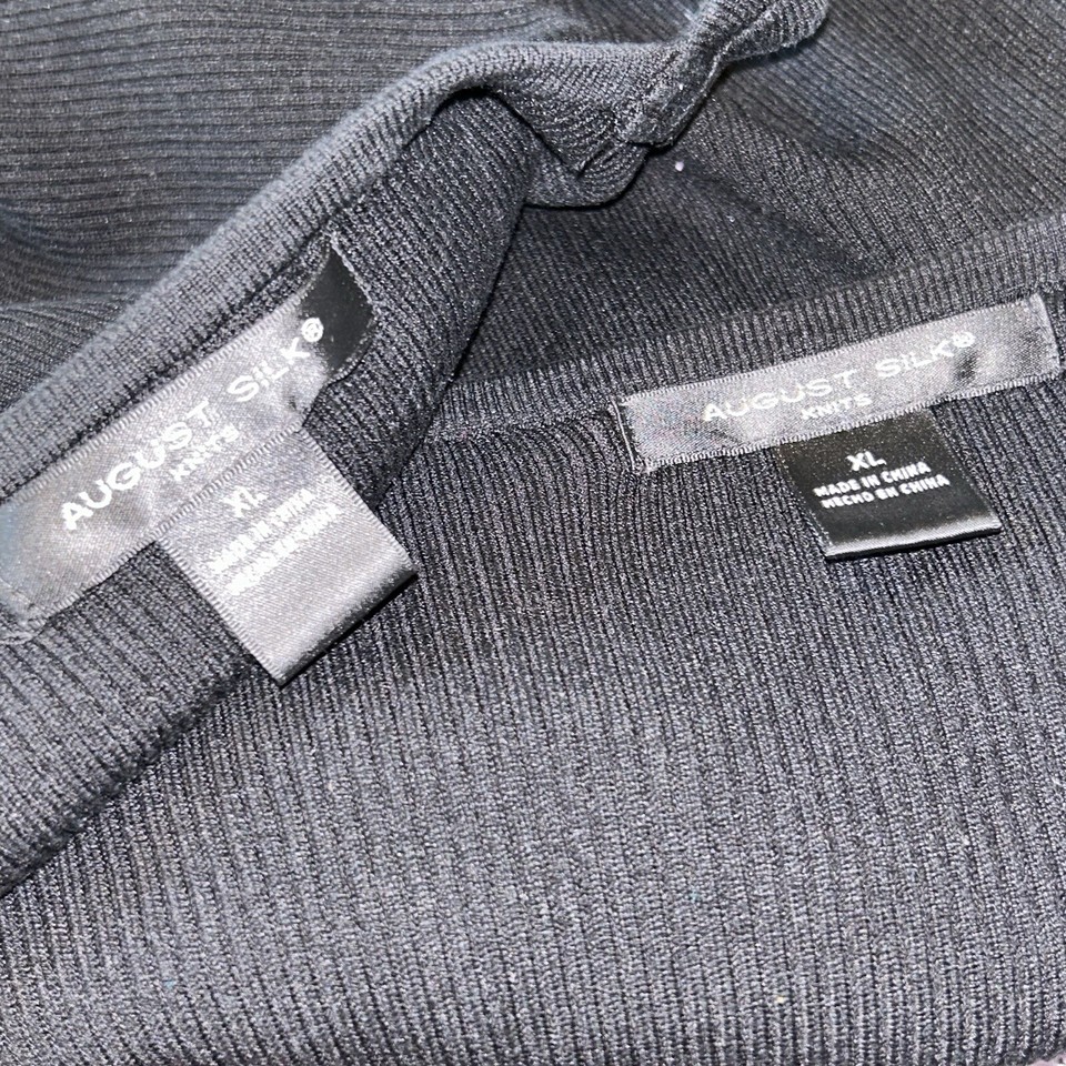 August Silk Knit Sz XL Matching Twin Set Sweater Tank Top Tie Cardigan