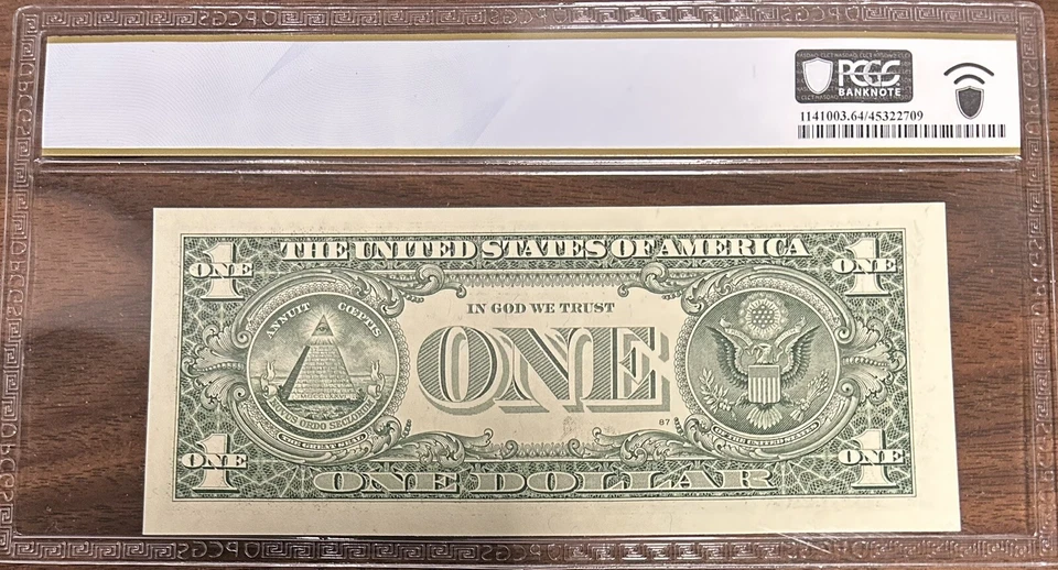 2x Matching $1 Federal Reserve Note PCGS 64PPQ Seven of a Kind Serial Numbers - Image 4 of 4