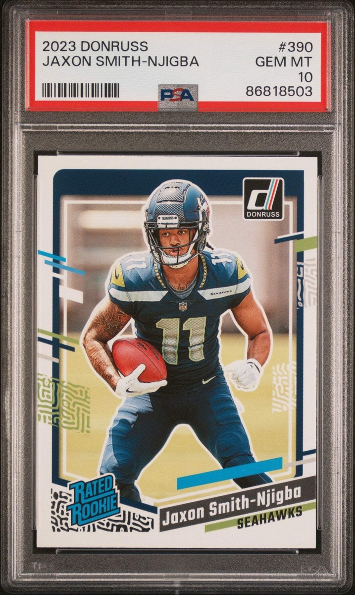 Graded 2023 Panini Donruss Jaxon Smith-Njigba #390 Rookie Football