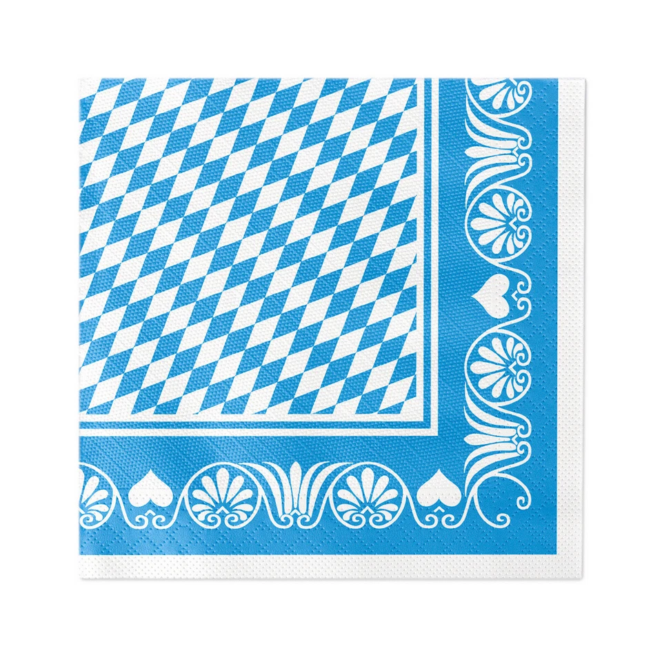 50 Serviette Bavaria in blau aus Tissue Deluxe®, 4-lagig, 40 x 40 cm - Bayerisch