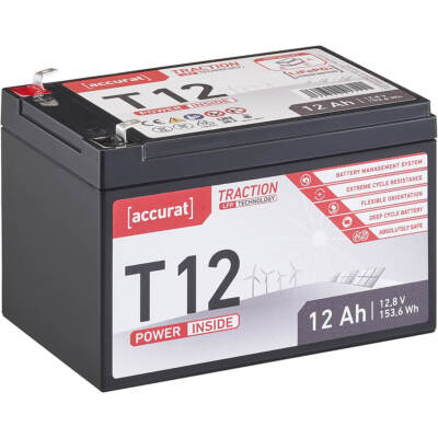 12V 12Ah LiFePO4 Lithium Batterie 153 Wh BMS Akku LFP Versorgungsbatterie LiFePO