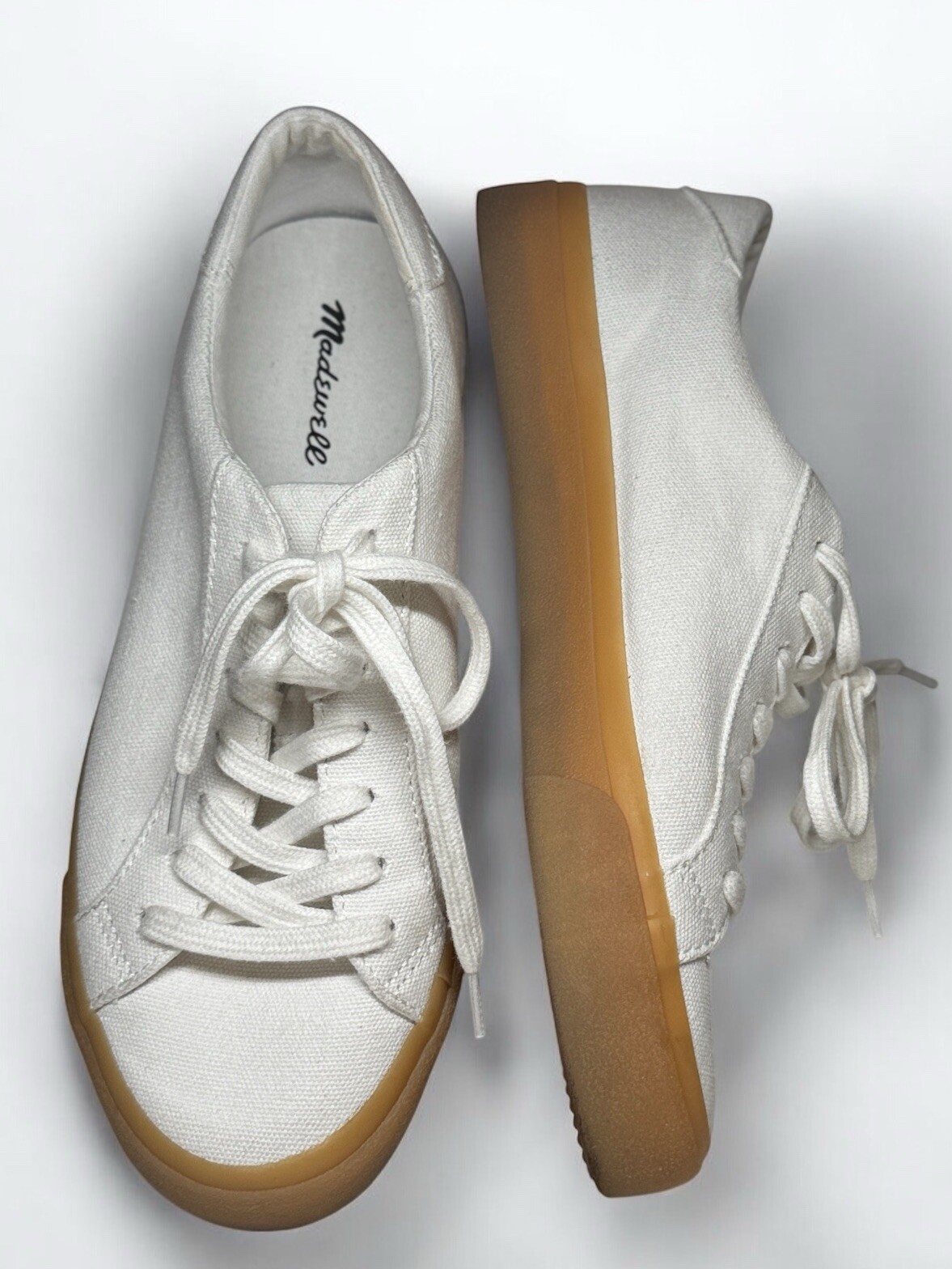 SAOLA Madewell Sidewalk Sneakers basse donna 8 5 monocromatiche tela suola gomma NUOVE