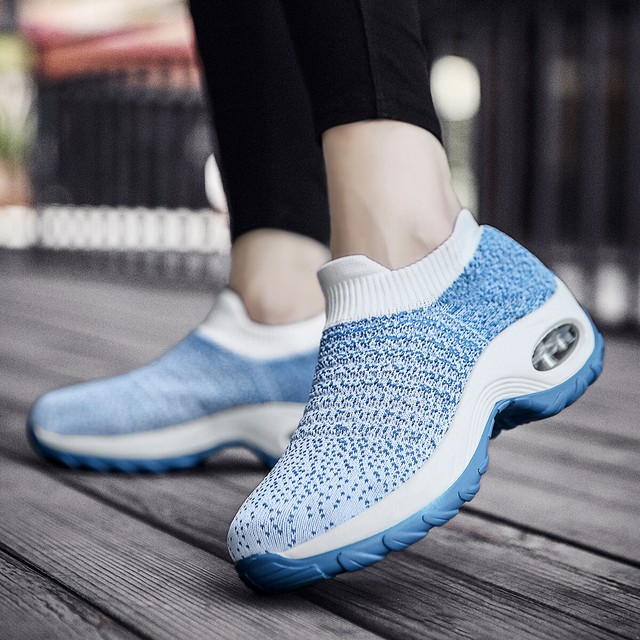 Womens Sport Air Cushion Sneakers Breathable Mesh Walking SlipOn Running Shoes eBay