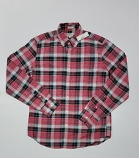 J. Crew Oxford Shirt Mens Medium Red Plaid Long Sleeve Button Up Cotton New